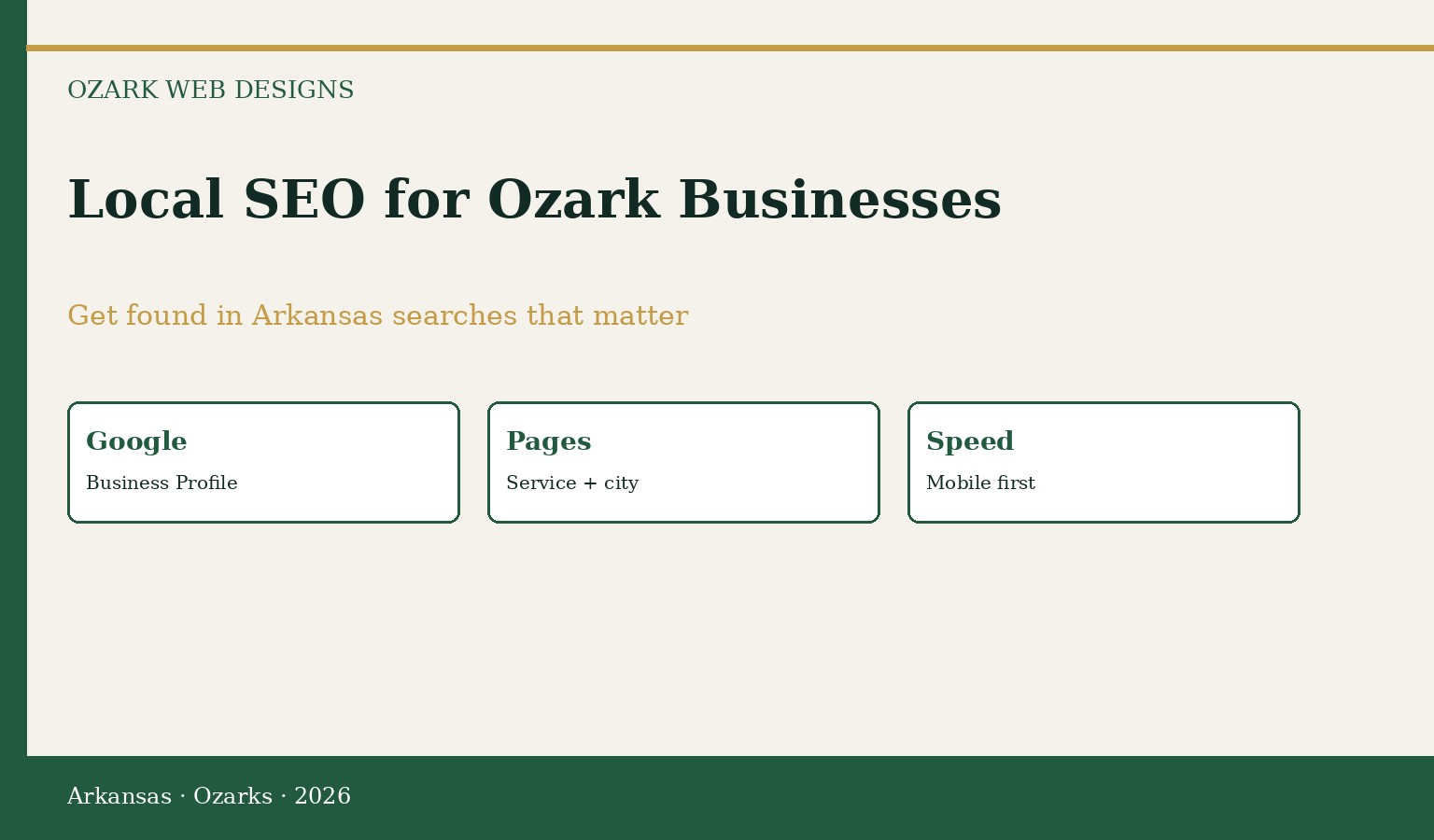 local SEO for Ozark Arkansas small businesses